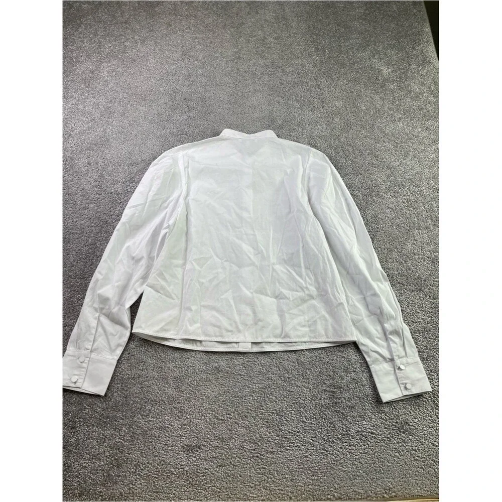 Madewell Puff-Sleeve Button-Up Shirt Women’s Small White Long Sleeve Cotton